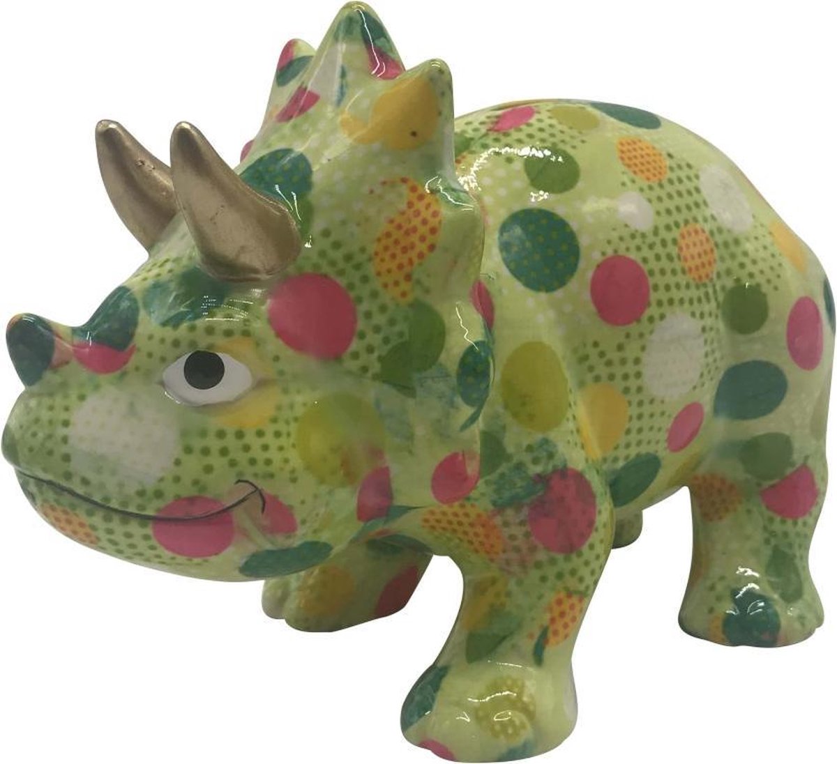 Pomme pidou Dinosaurus Winston | Spaarpot | Groen met stippen